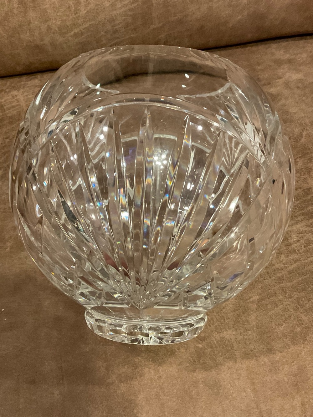 Crystal Globe Bowl with Brass Winged Stand - Picture 8 of 11